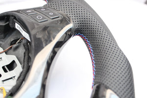 BMW E9X E8X SIGNATURE FORGED CARBON FIBER SPORT STEERING WHEEL (NON PADDLE VERSION)